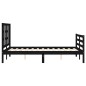 vidaXL Giroletto con Testiera Nero 4FT Small Double in Legno Massello vidaXL Giroletto con Testiera Nero 4FT Small Double in Legno Massello