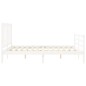 vidaXL Giroletto con Testiera Bianco 160x200 cm Legno Massello vidaXL Giroletto con Testiera Bianco 160x200 cm Legno Massello