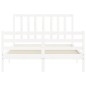 vidaXL Giroletto con Testiera Bianco 140x200 cm in Legno Massello vidaXL Giroletto con Testiera Bianco 140x200 cm in Legno Massello