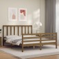 vidaXL Giroletto con Testiera Miele 160x200 cm Legno Massello vidaXL Giroletto con Testiera Miele 160x200 cm Legno Massello