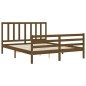 vidaXL Giroletto con Testiera Miele 160x200 cm Legno Massello vidaXL Giroletto con Testiera Miele 160x200 cm Legno Massello