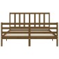 vidaXL Giroletto con Testiera Miele 160x200 cm Legno Massello vidaXL Giroletto con Testiera Miele 160x200 cm Legno Massello