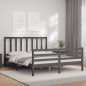 vidaXL Giroletto con Testiera Grigio 5FT King Size in Legno Massello vidaXL Giroletto con Testiera Grigio 5FT King Size in Legno Massello