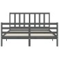 vidaXL Giroletto con Testiera Grigio 5FT King Size in Legno Massello vidaXL Giroletto con Testiera Grigio 5FT King Size in Legno Massello