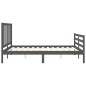 vidaXL Giroletto con Testiera Grigio 5FT King Size in Legno Massello vidaXL Giroletto con Testiera Grigio 5FT King Size in Legno Massello