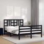 vidaXL Giroletto con Testiera Nero 140x190 cm in Legno Massello vidaXL Giroletto con Testiera Nero 140x190 cm in Legno Massello