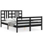 vidaXL Giroletto con Testiera Nero 140x190 cm in Legno Massello vidaXL Giroletto con Testiera Nero 140x190 cm in Legno Massello