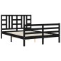 vidaXL Giroletto con Testiera Nero 140x190 cm in Legno Massello vidaXL Giroletto con Testiera Nero 140x190 cm in Legno Massello