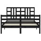 vidaXL Giroletto con Testiera Nero 140x190 cm in Legno Massello vidaXL Giroletto con Testiera Nero 140x190 cm in Legno Massello