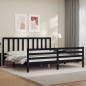 vidaXL Giroletto con Testiera Nero 6FT Super King in Legno Massello