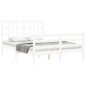 vidaXL Letto senza Materasso Bianco 140x190 cm Legno Massello di Pino vidaXL Letto senza Materasso Bianco 140x190 cm Legno Massello di Pino