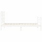 vidaXL Giroletto con Testiera Bianco 90x200 cm in Legno Massello vidaXL Giroletto con Testiera Bianco 90x200 cm in Legno Massello