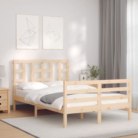 vidaXL Giroletto con Testiera Small Double in Legno Massello