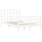 vidaXL Giroletto con Testiera Bianco 120x200 cm in Legno Massello