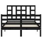 vidaXL Giroletto con Testiera Nero 120x200 cm in Legno Massello vidaXL Giroletto con Testiera Nero 120x200 cm in Legno Massello