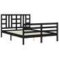 vidaXL Giroletto con Testiera Nero 160x200 cm Legno Massello vidaXL Giroletto con Testiera Nero 160x200 cm Legno Massello