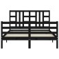 vidaXL Giroletto con Testiera Nero 160x200 cm Legno Massello vidaXL Giroletto con Testiera Nero 160x200 cm Legno Massello