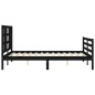 vidaXL Giroletto con Testiera Nero 160x200 cm Legno Massello vidaXL Giroletto con Testiera Nero 160x200 cm Legno Massello