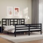 vidaXL Giroletto con Testiera Nero 6FT Super King in Legno Massello