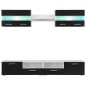 Set Parete Attrezzata Porta TV con Luci LED 5 pz Nero Lucido Set Parete Attrezzata Porta TV con Luci LED 5 pz Nero Lucido