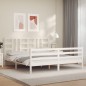 vidaXL Giroletto con Testiera Bianco 6FT Super King in Legno Massello vidaXL Giroletto con Testiera Bianco 6FT Super King in Legno Massello