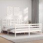 vidaXL Giroletto con Testiera Bianco 6FT Super King in Legno Massello vidaXL Giroletto con Testiera Bianco 6FT Super King in Legno Massello