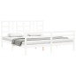vidaXL Giroletto con Testiera Bianco 6FT Super King in Legno Massello vidaXL Giroletto con Testiera Bianco 6FT Super King in Legno Massello