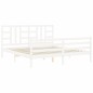 vidaXL Giroletto con Testiera Bianco 6FT Super King in Legno Massello vidaXL Giroletto con Testiera Bianco 6FT Super King in Legno Massello