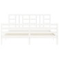vidaXL Giroletto con Testiera Bianco 6FT Super King in Legno Massello vidaXL Giroletto con Testiera Bianco 6FT Super King in Legno Massello