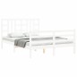 vidaXL Giroletto con Testiera Bianco 160x200 cm Legno Massello vidaXL Giroletto con Testiera Bianco 160x200 cm Legno Massello