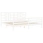 vidaXL Giroletto con Testiera Bianco 200x200 cm in Legno Massello vidaXL Giroletto con Testiera Bianco 200x200 cm in Legno Massello