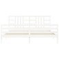 vidaXL Giroletto con Testiera Bianco 200x200 cm in Legno Massello vidaXL Giroletto con Testiera Bianco 200x200 cm in Legno Massello