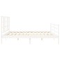 vidaXL Giroletto con Testiera Bianco 200x200 cm in Legno Massello vidaXL Giroletto con Testiera Bianco 200x200 cm in Legno Massello