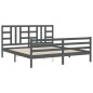 vidaXL Giroletto con Testiera Grigio 6FT Super King in Legno Massello