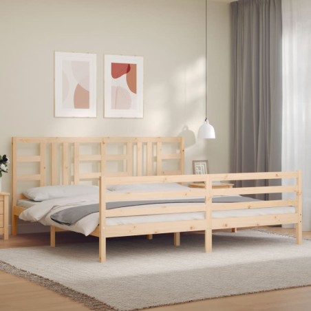 vidaXL Giroletto con Testiera 200x200 cm in Legno Massello