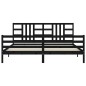 vidaXL Giroletto con Testiera Nero 200x200 cm in Legno Massello vidaXL Giroletto con Testiera Nero 200x200 cm in Legno Massello