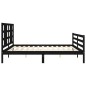 vidaXL Giroletto con Testiera Nero 200x200 cm in Legno Massello vidaXL Giroletto con Testiera Nero 200x200 cm in Legno Massello