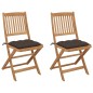 Sedie da Giardino Pieghevoli 2pz con Cuscini Massello d'Acacia Sedie da Giardino Pieghevoli 2pz con Cuscini Massello d'Acacia