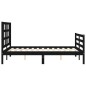 vidaXL Giroletto con Testiera Nero 140x190 cm in Legno Massello vidaXL Giroletto con Testiera Nero 140x190 cm in Legno Massello