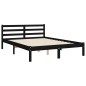 vidaXL Giroletto con Testiera Nero 140x190 cm in Legno Massello vidaXL Giroletto con Testiera Nero 140x190 cm in Legno Massello