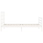 vidaXL Giroletto con Testiera Bianco 90x200 cm in Legno Massello vidaXL Giroletto con Testiera Bianco 90x200 cm in Legno Massello