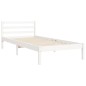 vidaXL Giroletto con Testiera Bianco 90x200 cm in Legno Massello vidaXL Giroletto con Testiera Bianco 90x200 cm in Legno Massello