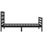 vidaXL Giroletto con Testiera Nero 90x200 cm in Legno Massello vidaXL Giroletto con Testiera Nero 90x200 cm in Legno Massello