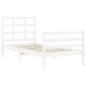 vidaXL Giroletto con Testiera Bianco 100x200 cm in Legno Massello vidaXL Giroletto con Testiera Bianco 100x200 cm in Legno Massello