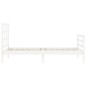 vidaXL Giroletto con Testiera Bianco 100x200 cm in Legno Massello vidaXL Giroletto con Testiera Bianco 100x200 cm in Legno Massello