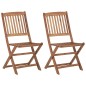 Sedie da Giardino Pieghevoli 2 pz con Cuscini Massello Acacia Sedie da Giardino Pieghevoli 2 pz con Cuscini Massello Acacia