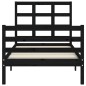 vidaXL Giroletto con Testiera Nero 100x200 cm in Legno Massello vidaXL Giroletto con Testiera Nero 100x200 cm in Legno Massello