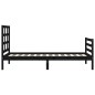 vidaXL Giroletto con Testiera Nero 100x200 cm in Legno Massello vidaXL Giroletto con Testiera Nero 100x200 cm in Legno Massello