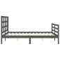 vidaXL Giroletto con Testiera Grigio 5FT King Size in Legno Massello vidaXL Giroletto con Testiera Grigio 5FT King Size in Legno Massello