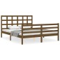 vidaXL Giroletto con Testiera Miele 5FT King Size in Legno Massello vidaXL Giroletto con Testiera Miele 5FT King Size in Legno Massello